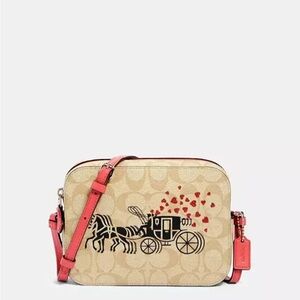 Coach Purple and Pink Crossbody Bag with Signature Design